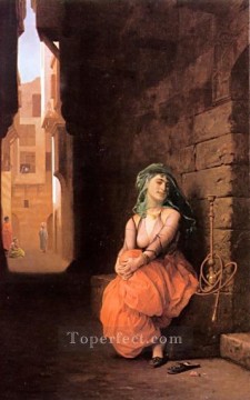 水タバコを持つアラブ少女 ギリシャ アラビアン オリエンタリズム ジャン レオン ジェローム Oil Paintings